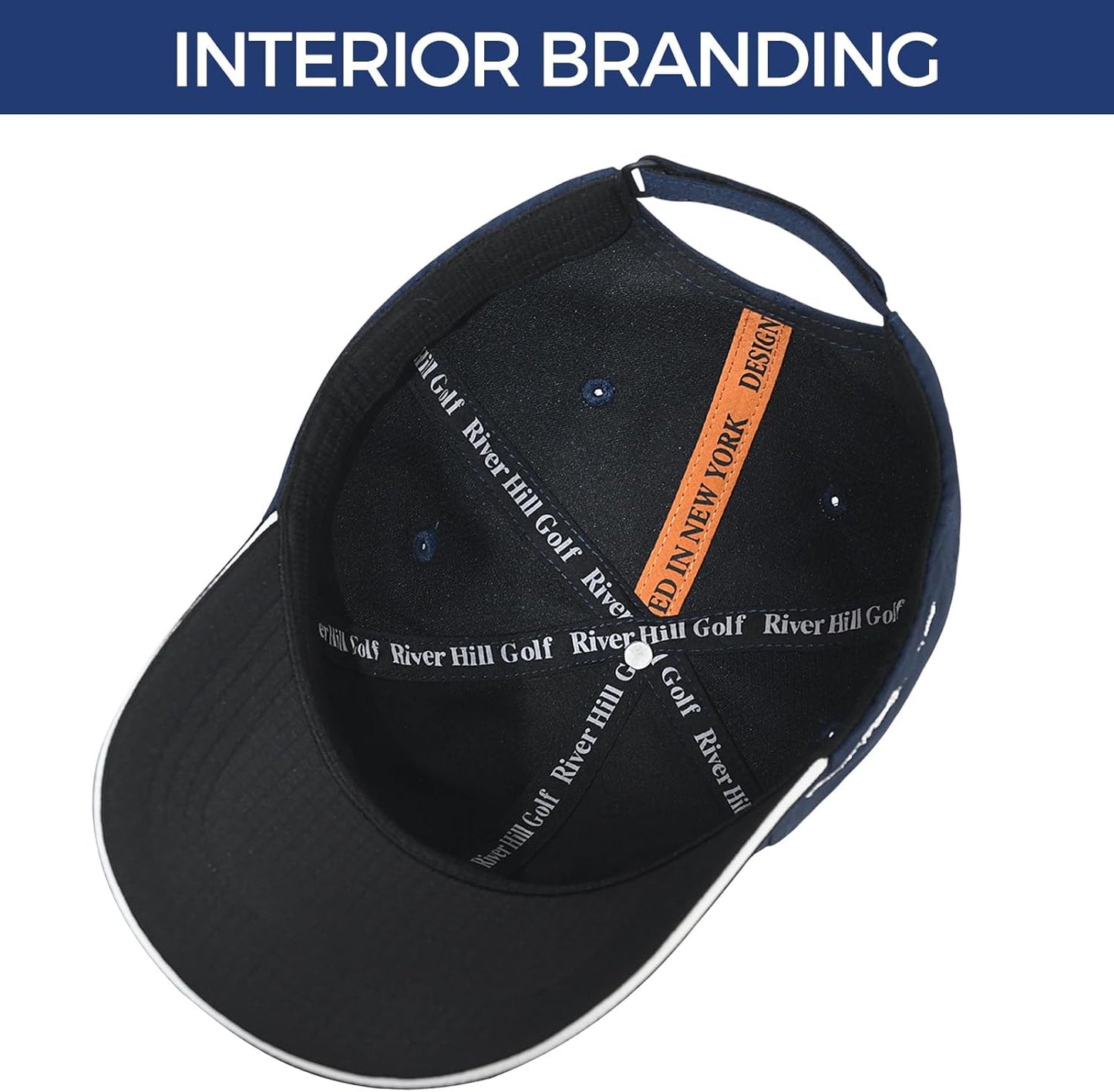 Golf Hat, Baseball Cap w/Adjustable Closure, Embroidered Cap for Men Women