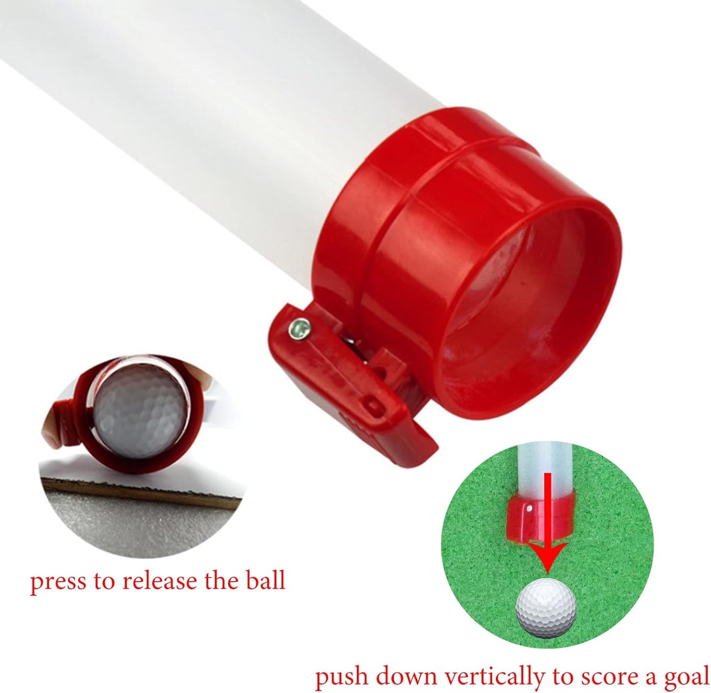 Golf Ball Picker Shag Tube - Plastic with Ball Release Retrievers Collector Grabber Picker Pick Up Sucker Tool