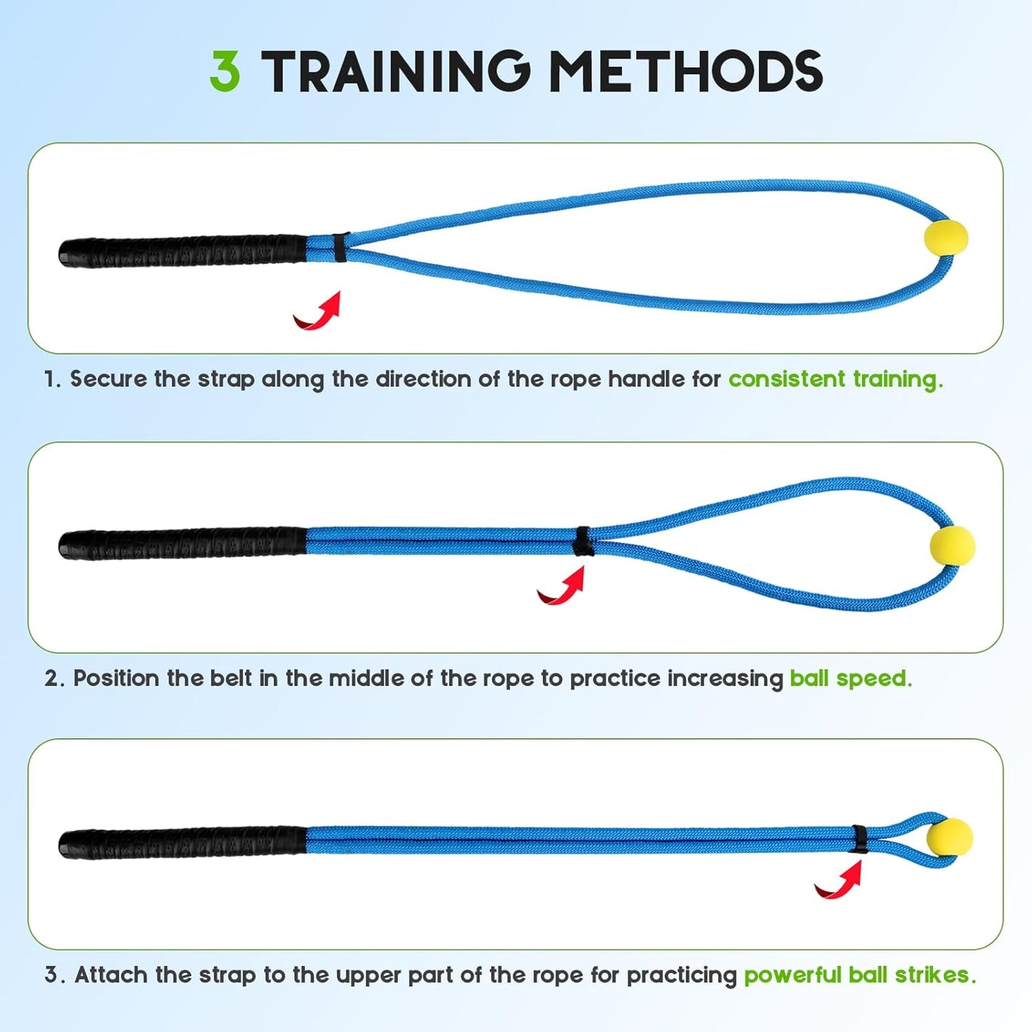 Golf Swing Rope Trainer, Golf Swing Training Aid, Golf Speed Practice Equipment, Correct Posture Maximize Speed & Power