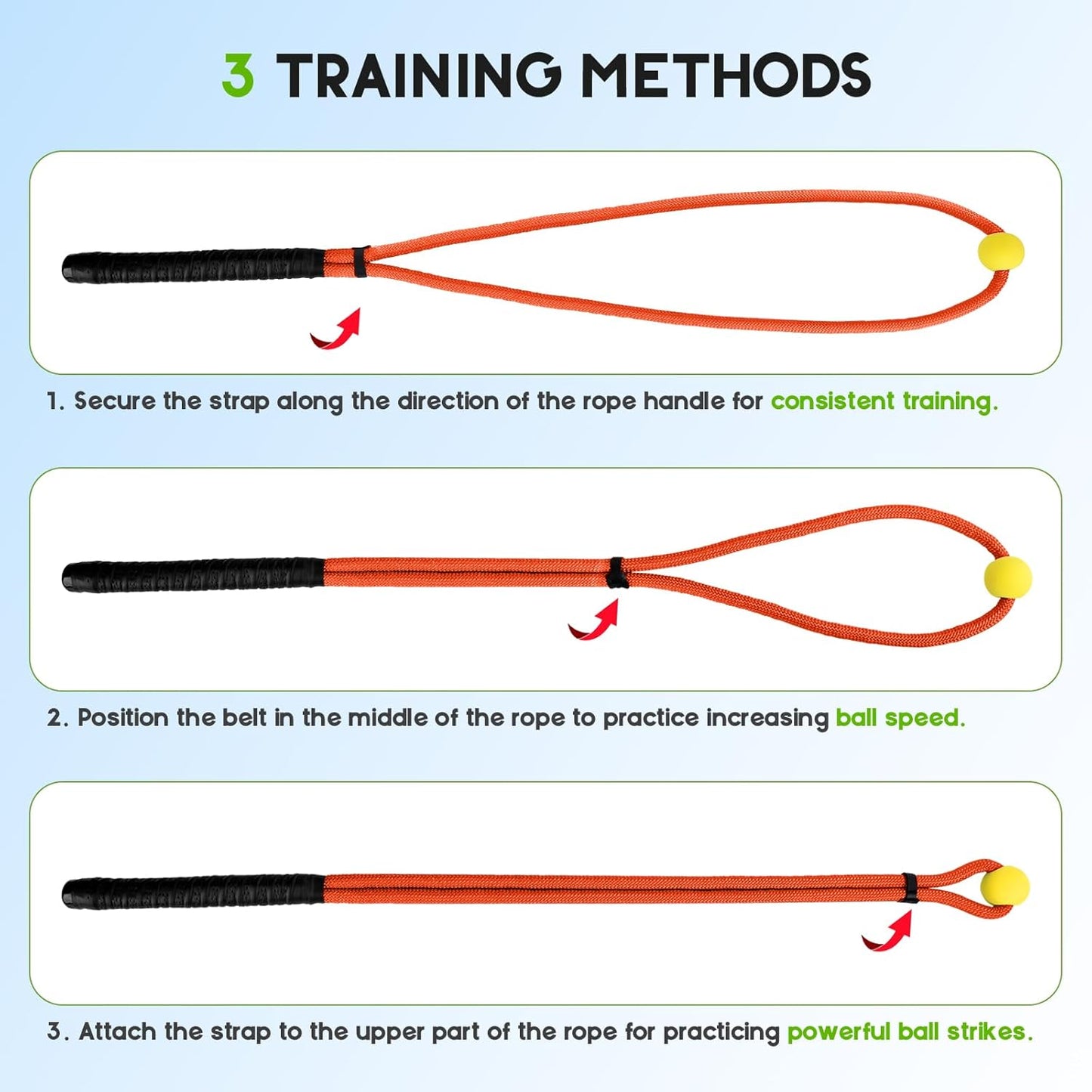 Golf Swing Rope Trainer, Golf Swing Training Aid, Golf Speed Practice Equipment, Correct Posture Maximize Speed & Power