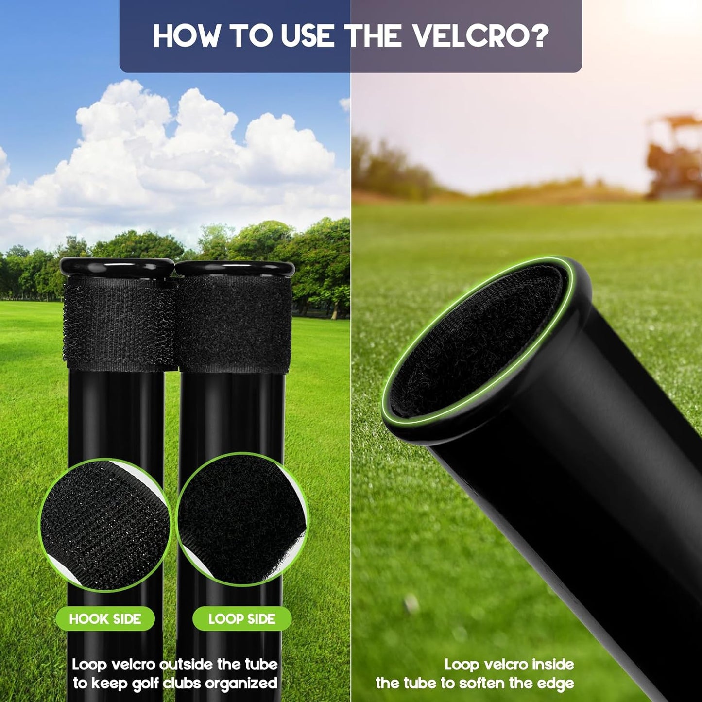 14 Pcs Golf Bag Tubes, Golf Club Tubes for Golf Bag w/Velcro Tape, 1.24"&1.34" Diameter, 34.3" Length Dividers Inserts Holder Accessories for Men Women