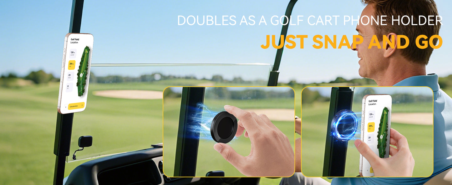 Golf Monopod Stick, Golf Swing Phone Holder, 46" Magnetic Aluminum Alloy Selfie Stick w/Tri-Leg Tripod Base Spike Stake Mount, Compatible w/iPhone Camera, Golf Training Aid