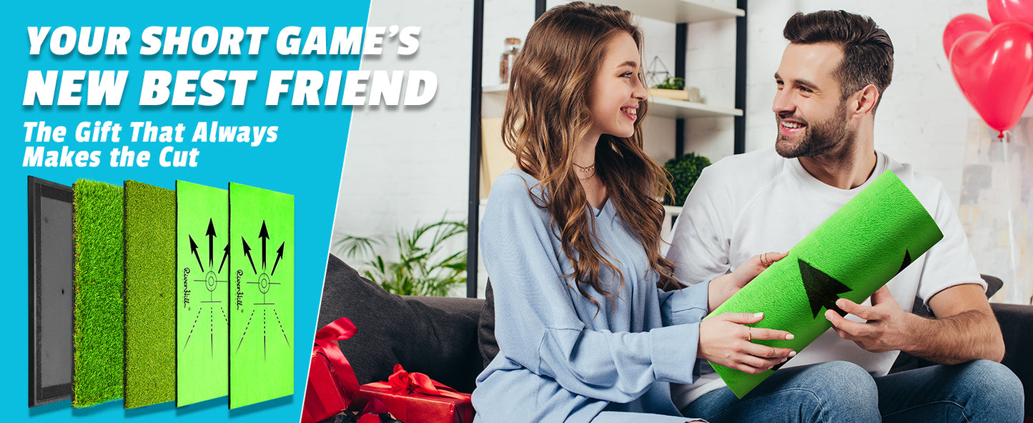 Golf Hitting Mat, Large Golf Practice Mat 25"X13" with Instant Swing Path Feedback, 4 Replaceable Training Turf with Heavy Duty Rubber Base for Driving/Chipping/Putting, Golf Equipment Indoor & Outdoor